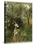 Gathering Flowers at Twilight-John Singer Sargent-Stretched Canvas