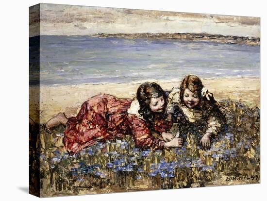 Gathering Flowers by the Seashore, 1919-Edward Atkinson Hornel-Stretched Canvas