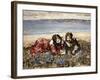 Gathering Flowers by the Seashore, 1919-Edward Atkinson Hornel-Framed Giclee Print