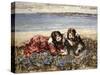 Gathering Flowers by the Seashore-Edward Atkinson Hornel-Stretched Canvas