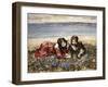 Gathering Flowers by the Seashore-Edward Atkinson Hornel-Framed Giclee Print