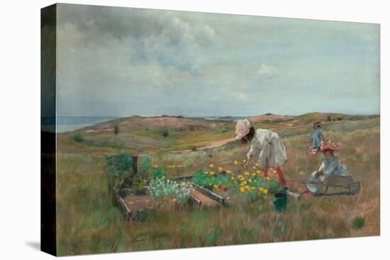 Gathering Flowers, Shinnecock, Long Island. Dated: c. 1897. Dimensions: sheet: 67.31 × 92.71 cm ...-William Merritt Chase-Stretched Canvas