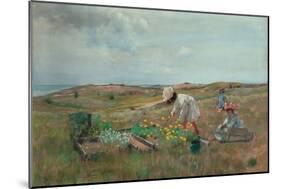 Gathering Flowers, Shinnecock, Long Island. Dated: c. 1897. Dimensions: sheet: 67.31 × 92.71 cm ...-William Merritt Chase-Mounted Poster