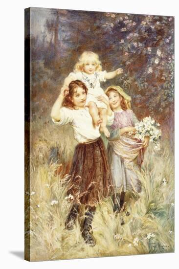 Gathering Flowers-Frederick Morgan-Stretched Canvas