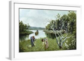 Gathering Flowers-Pompeo Massani-Framed Giclee Print