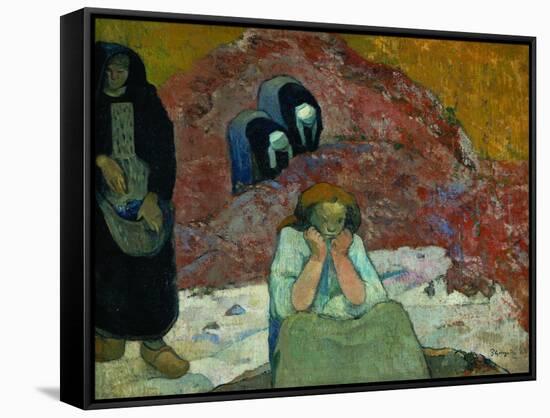 Gathering Grapes at Arles: Human Misery-Paul Gauguin-Framed Stretched Canvas