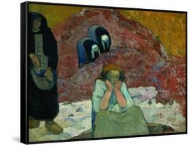 Gathering Grapes at Arles: Human Misery-Paul Gauguin-Framed Stretched Canvas