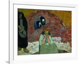 Gathering Grapes at Arles: Human Misery-Paul Gauguin-Framed Giclee Print