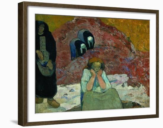Gathering Grapes at Arles: Human Misery-Paul Gauguin-Framed Giclee Print