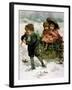 Gathering Holly, Victorian Card-Lizzie Mack-Framed Giclee Print