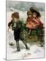 Gathering Holly, Victorian Card-Lizzie Mack-Mounted Giclee Print