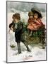 Gathering Holly, Victorian Card-Lizzie Mack-Mounted Giclee Print