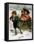 Gathering Holly, Victorian Card-Lizzie Mack-Framed Stretched Canvas