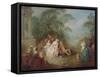 Gathering in a Park (Oil on Canvas)-Jean-Baptiste Joseph Pater-Framed Stretched Canvas