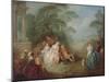 Gathering in a Park (Oil on Canvas)-Jean-Baptiste Joseph Pater-Mounted Giclee Print