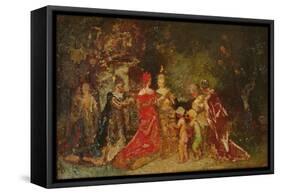 Gathering in a Park (Oil on Canvas)-Adolphe Joseph Thomas Monticelli-Framed Stretched Canvas