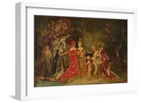 Gathering in a Park (Oil on Canvas)-Adolphe Joseph Thomas Monticelli-Framed Giclee Print