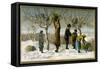 Gathering Mistletoe (Colour Litho)-English-Framed Stretched Canvas