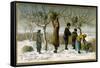 Gathering Mistletoe (Colour Litho)-English-Framed Stretched Canvas