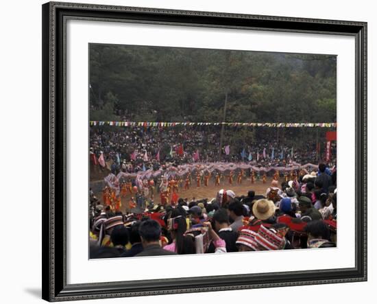 Gathering of Minority Groups from Yunnan for Torch Festival, Yuannan, China-Doug Traverso-Framed Photographic Print