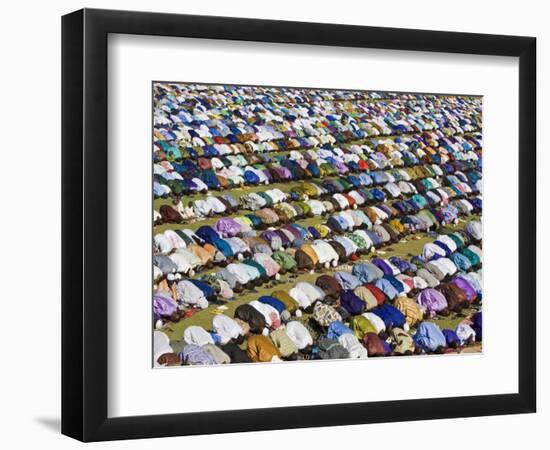 Gathering of Muslim Men Pray to Allah, End of Muslim Holy Month of Ramadan, Mali-Nigel Pavitt-Framed Photographic Print