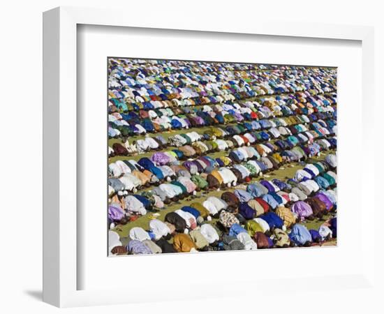 Gathering of Muslim Men Pray to Allah, End of Muslim Holy Month of Ramadan, Mali-Nigel Pavitt-Framed Photographic Print