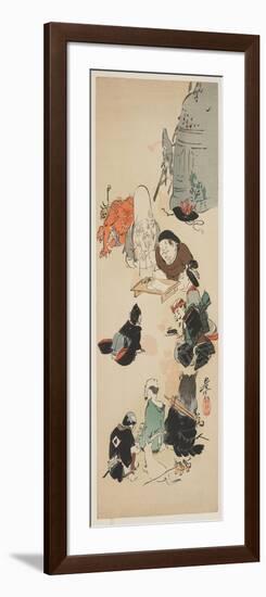 Gathering of O Tsu-E Characters-Shibata Zeshin-Framed Giclee Print