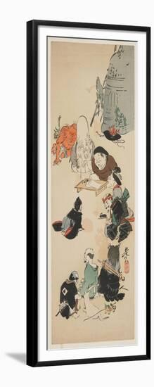 Gathering of O Tsu-E Characters-Shibata Zeshin-Framed Giclee Print