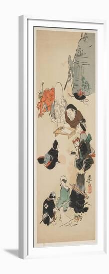 Gathering of O Tsu-E Characters-Shibata Zeshin-Framed Giclee Print