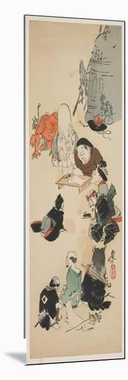 Gathering of O Tsu-E Characters-Shibata Zeshin-Mounted Giclee Print