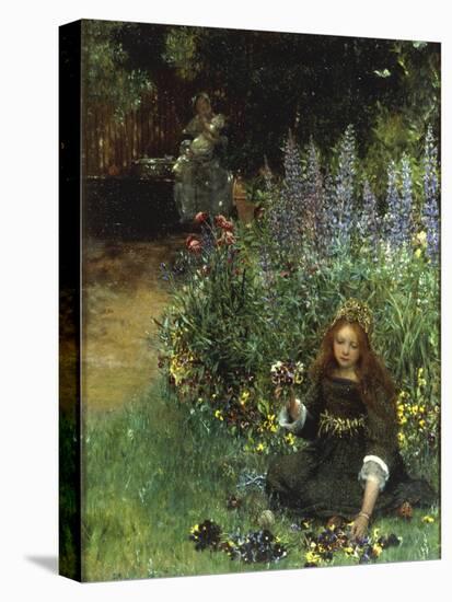 Gathering Pansies, 1902-03-Laura Teresa Alma-Tadema-Stretched Canvas