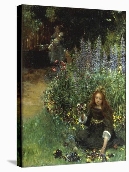 Gathering Pansies, 1902-03-Laura Teresa Alma-Tadema-Stretched Canvas