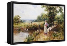 Gathering Poppies Near Winchester, England-Ernest Walbourn-Framed Stretched Canvas