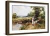 Gathering Poppies Near Winchester, England-Ernest Walbourn-Framed Giclee Print