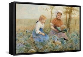 Gathering Pumpkins-Hector Caffieri-Framed Stretched Canvas