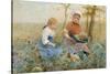 Gathering Pumpkins-Hector Caffieri-Stretched Canvas