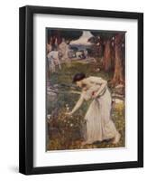 Gathering Rosebuds-John William Waterhouse-Framed Giclee Print