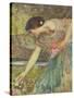 Gathering Roses-John William Waterhouse-Stretched Canvas