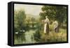 Gathering Spring Flowers-Henry John Yeend King-Framed Stretched Canvas