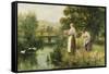 Gathering Spring Flowers-Henry John Yeend King-Framed Stretched Canvas