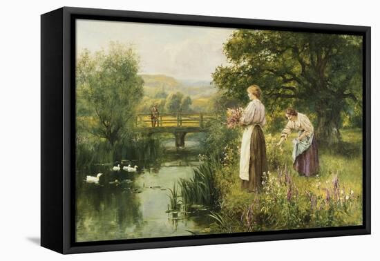 Gathering Spring Flowers-Henry John Yeend King-Framed Stretched Canvas