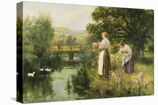 Gathering Spring Flowers-Henry John Yeend King-Stretched Canvas