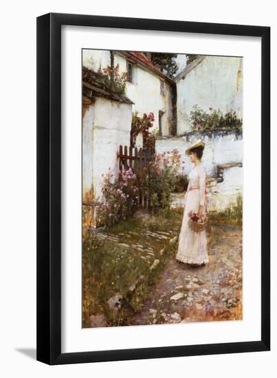 Gathering Summer Flowers in a Devonshire Garden, 1893-John William Waterhouse-Framed Giclee Print