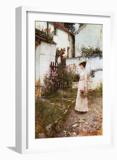 Gathering Summer Flowers in a Devonshire Garden, 1893-John William Waterhouse-Framed Giclee Print