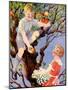 Gathering the Apple Crop (Colour Litho)-English School-Mounted Giclee Print