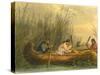 Gathering Wild Rice, 1853-Seth Eastman-Stretched Canvas