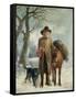 Gathering Winter Fuel-John Barker-Framed Stretched Canvas