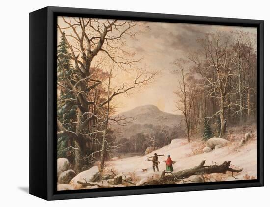 Gathering Wood, 1859-George Henry Durrie-Framed Stretched Canvas