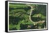 Gatlinburg, Tennessee - Aerial View of City, Entrance to the Great Smoky Mts. Nat'l Park, c.1941-Lantern Press-Framed Stretched Canvas