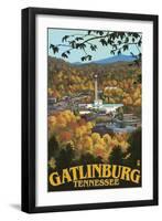 Gatlinburg, Tennessee Town Scene, c.2008-Lantern Press-Framed Art Print